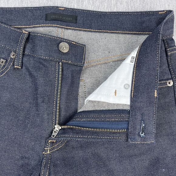 Uniqlo Selvedge Jeans Mens 29x34 Slim Straight Blue Kaihara Japanese Denim - Picture 8 of 16